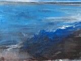 Vague noire
2011
peinture à l'eau et à l'huile, pastel et plâtre
89 x 130 cm