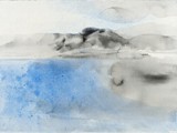 Détroit 1
2014
peinture à l'eau et à l'huile, encre noire, crayon et plâtre
54 x 73 cm