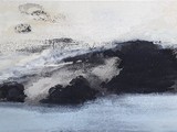 Jardin de pierres bleues
2019<br />
peinture à l'eau et à l'huile, encre de Chine, fusain et plâtre<br />
65 x 92 cm 