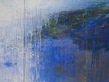Barque bleue
2005
peinture à l'eau et à l'huile et plâtre
81 x 195（3ｘ65）㎝