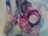 Papier 1 : 　
peinture à l'eau, crayon, feutre et plâtre
2013
28 x 30 cm